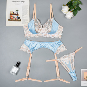 Hot Floral Embroidery Lace Luxury Lingerie Set New Mesh <b>Perspective</b> Women's Underwear Set - Product Image 6