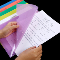 Pochette transparente en plastique PP format A4 en forme de L pour documents, vente en gros