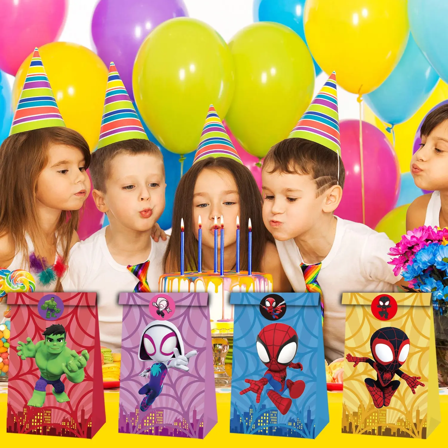 Supply Spider Man Party Candy Bag Super Hero Theme Birthday Decoration Gift Bag Children's Favorite Snack Bag