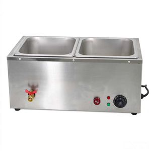 Baño María Eléctrico de Encimera con 2 Recipientes, Calentador de Alimentos Comercial con Alarma de Protección Contra Quemaduras en Seco, Máquina de Calentamiento de Alimentos de Acero Inoxidable - Product Image 4