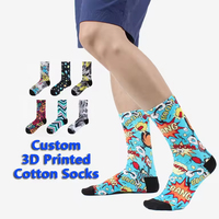 Chaussettes de sublimation imprimées numériques 3D personnalisées de haute qualité Chaussettes vierges à la mode avec logo personnalisé Chaussettes de sport en coton pour hommes et femmes