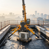 Mini-grue araignée de type chenillé de 5 tonnes avec stabilisateurs hydrauliques pour levage dans les espaces étroits