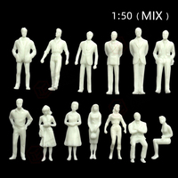 Figurines humaines miniatures en plastique blanc non peintes pour modèle architectural DIY