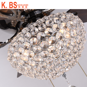 Customized Design Crystal Lamp <strong>Pull</strong> Chain Control Modern Decorative Lighting Ceiling Fan With <strong>Light</strong> - Product Image 5
