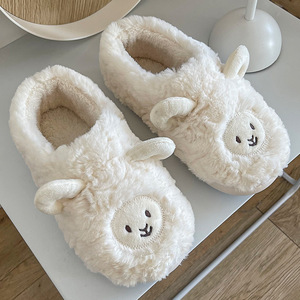 Qualité supérieure Femmes <span class=keywords><strong>Mouton</strong></span> Animal Design Luxe Hiver Thermique Antidérapant Maison pour <span class=keywords><strong>Pantoufles</strong></span> avec Talons Doux Pantoufle - Product Image 1