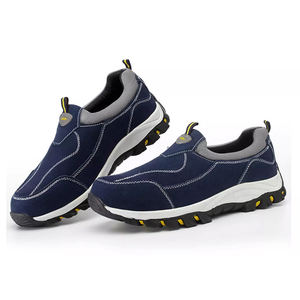 Chaussures <span class=keywords><strong>de</strong></span> <span class=keywords><strong>sécurité</strong></span> unisexes <span class=keywords><strong>de</strong></span> printemps avec perforation à bout en acier et baskets <span class=keywords><strong>de</strong></span> construction en daim TPR anti-écrasement pour hommes et femmes - Product Image 1