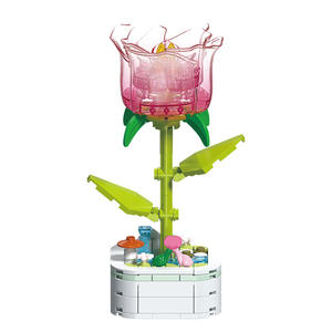 Ensemble de blocs de construction en plastique en forme de fleurs, 100-200 pièces, jouet éducatif pour adolescents de 2 à 14 ans, assemblage DIY, cadeau, ornement - Product Image 5