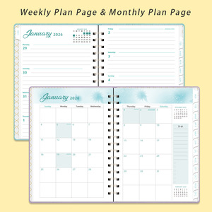 Agenda in Pelle A5 Personalizzata 2026 con Rilegatura a Spirale, 80 Fogli, Stampa Digitale, Diario Semplice in Inglese per Pianificazione Giornaliera - Product Image 3