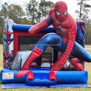 Vente flash Château gonflable commercial Spiderman & Superman Combo toboggan 5x4m PVC pour fête d'enfants - Product Image 2