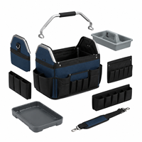 Sac à outils portable robuste à ouverture supérieure, avec plateau interne pour petites pièces, poignée métallique, fond imperméable, 12+ compartiments, pour technicien