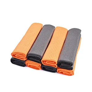 Tùy Chỉnh Micro Fiber Waffle Dệt Xe Khô Khăn Vải Mềm Tự Động Chi Tiết Lint Miễn Phí Nước Thấm Vải