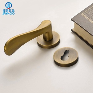 Manija de puerta de latón Jiehao para puerta interior de dormitorio de madera, diseño silencioso dividido, fácil instalación - Product Image 1