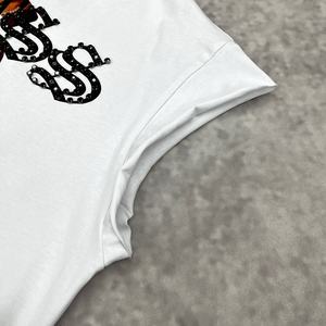 เสื้อกล้ามสตรีทแวร์ผ้าฝ้ายพิมพ์ลายสำหรับวิ่งออกกำลังกาย ไซส์ใหญ่ เสื้อกล้ามออกกำลังกายผู้ชาย คอกลม ตกแต่งคริสตัล เสื้อยืดแขนกุดโอเวอร์ไซส์สั่งทำได้ - Product Image 4