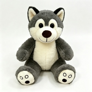 Peluche de husky sentado personalizado, peluche de husky siberiano gris, lindo peluche de perro husky - Product Image 2