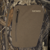 Pullover de chasse personnalisé à manches longues, séchage rapide, col montant zippé, motif camouflage arboral, avec poche poitrine zippée