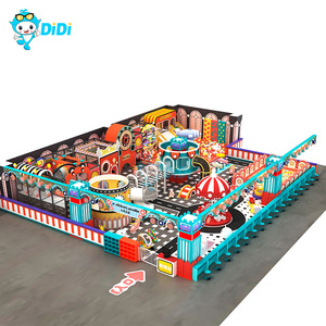Équipement de terrain de jeux intérieur à thème bonbons pour enfants, petit parc d'attractions intérieur, toboggans, jeux de trampoline - Product Image 1