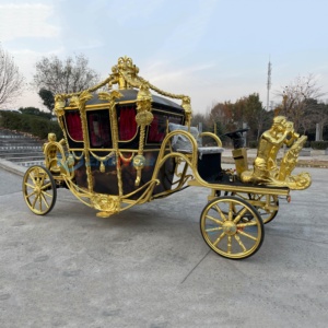 Charrette royale électrique classique à siège souple pour le tourisme, chariot à chevaux à quatre roues, charrette royale électrique pour le tourisme - Product Image 4