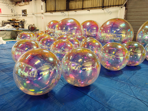 <span class=keywords><strong>Ballon</strong></span> géant réfléchissant en PVC <span class=keywords><strong>gonflable</strong></span> en gros, boule miroir argentée pour la mise en place de fêtes en plein air - Product Image 4
