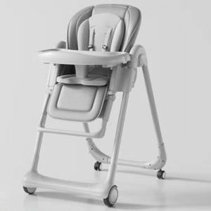 Chaise haute moderne pour bébé avec roulettes, pliable, chaise de repas pour tout-petit, siège rembourré, harnais de sécurité à cinq points, hauteur réglable, charge maximale de 120 kg - Product Image 5