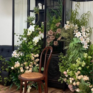ชุดดอกไม้ประดิษฐ์โมเนต์ แพ็คเกจรวมดอกไม้สีม่วงและใบไม้สีเขียวคุณภาพสูง สำหรับจัดช่อดอกไม้ ตกแต่งงานแต่งงาน และตกแต่งบ้าน - Product Image 2