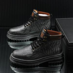 Nouvelles bottes de travail rétro pour hommes pour l'automne et l'hiver, bottes à <span class=keywords><strong>semelle</strong></span> épaisse, bottes de <span class=keywords><strong>moto</strong></span> - Product Image 6