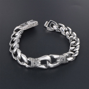 Pulsera de Acero de Titanio con Doble Anillo Entrelazado Estilo Punk Retro, Joyería de Moda para Hombre, Pulsera de Cadena de 18, 21 y 22 cm - Product Image 2