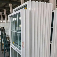 Nouvelle fenêtre en PVC à double battant avec mécanisme de bascule et grille, style américain