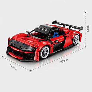 셈보 블록스 풀백 장난감 자동차 1:18 스포츠카 모델 조립 맞춤형 레이싱 자동차 DIY 교육용 퍼즐 브릭 장난감 - Product Image 2
