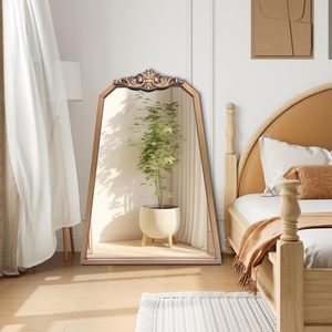 Pháp nước vàng vòm PU đóng khung phong cách gương vàng cổ bánh xe với gỗ đứng trang trí đầy đủ chiều dài Khung gương - Product Image 5