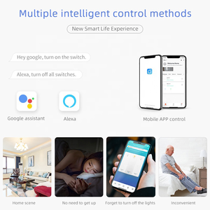 สวิตช์ไฟบ้านอัจฉริยะแบบไร้สายสีเทาใหม่ Tuya Smart 1 2 3 <span class=keywords><strong>4</strong></span> ปุ่มควบคุม ทำงานร่วมกับ Google Assistant และ Alexa - Product Image 2