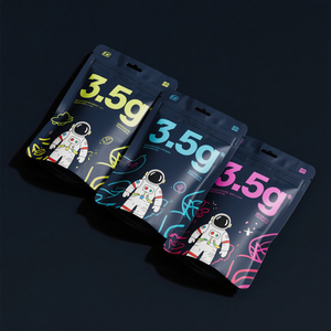 Paquets Cali imprimés personnalisés anti-odeur sacs en mylar à fermeture éclair 1g 7g 28g emballage d'herbes à biscuits personnalisé 3.5 sacs en mylar exotique - Product Image 5