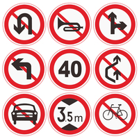 Panneau de signalisation routière circulaire rouge numérique en aluminium réfléchissant personnalisé, panneaux routiers extérieurs imperméables, impression UV