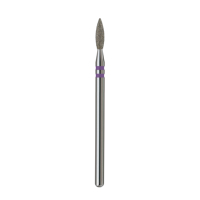 Foret professionnel pour cuticules en diamant, forme flamme, 2,3 mm, violet PRO, pour perceuse à ongles électrique