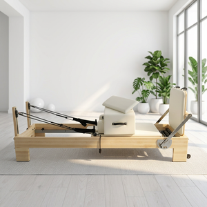 Reformer de Pilates Comercial de Madera de Arce Empalmada para Entrenamiento en Estudio/Gimnasio, Cama de Madera con Logotipo Personalizado - Product Image 1