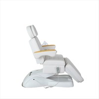 Lits de luxe pour salon de beauté, trois moteurs, lit de massage électrique, cuir beige, table de massage marron clair