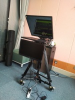 Teleprompter Profesional de 22 Pulgadas con Doble Monitor para Entrevistas Presidenciales, Conferencias, Cámara de Estudio, para Laptop