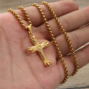 <b>Cross</b> Pendant Necklace Zinc Alloy Unisex Hip Hop Style Gift Jewelry - Product Image 2