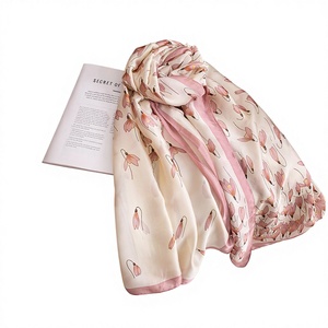 Écharpe longue en <span class=keywords><strong>soie</strong></span> pour femme, nouveau style printemps/automne/hiver, châle fin et élégant, protection solaire, serviette de plage, tour de cou chaud - Product Image 1