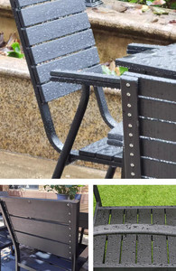 Muebles <span class=keywords><strong>de</strong></span> Jardín Modernos para Patio, Silla <span class=keywords><strong>y</strong></span> Mesa <span class=keywords><strong>de</strong></span> Aluminio <span class=keywords><strong>y</strong></span> Tela para Exteriores - Product Image 3