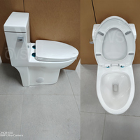 WC monobloc allongé moderne OVS CUPC américain ADA, cuvette en céramique à siphon, fixation au sol, 305 mm