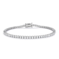 Bracelet de tennis Mossanite en gros d'usine 2mm de large Bracelet en diamant VVS en argent sterling 925 GRA Bracelet de tennis Moissanite
