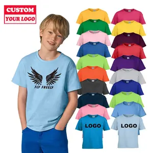 Wholesale Custom Low Moq High Quality O Fitness Plus Size T-Shirts 100% Cotton Round Neck Plain For Kids T Shirt Boy