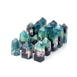 Obelisco de Cristal Curativo al por Mayor, <span class=keywords><strong>Torre</strong></span> de Cristal de Fluorita de Cuatro Caras con Punta de Pluma para Decoración del Hogar - Product Image 2