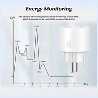 Prise et fiche intelligentes Wi-Fi sans fil 16A 20A 220V en plastique avec moniteur d'énergie, contrôle vocal Alexa et contrôle par application pour hôtel, maison, garage