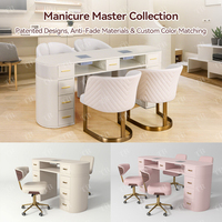 Ensemble de meubles de table de manucure Turri Nail, poste de travail professionnel Mesa De Manicura avec collecteur de poussière