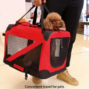 Folding portable pet dog cage pet backpack kennel outdoor travel cage dog carrier backpack