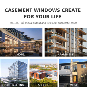डर्ची आधुनिक शैली में उच्च प्रदर्शन में सुधार सुरक्षा जल सबूत चिकनी स्विंग विंडो एल्यूमीनियम कैसमेंट खिड़कियां - Product Image 6