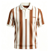 Nouveauté 2026 : Polo Homme Premium Vintage Décontracté à Rayures en Poly Piqué – Idéal pour le Golf, Uniformes et Tenues Sportives