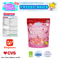 Vente directe d'usine bonbons de lyophilisation saveurs de fruits assorties bonbons gommeux lyophilisés y compris les sacs halal épicés