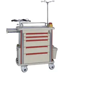 Factory Supply Abs Top Board Medical Cart Hospital Instrument Clinic Emergency Trolley
